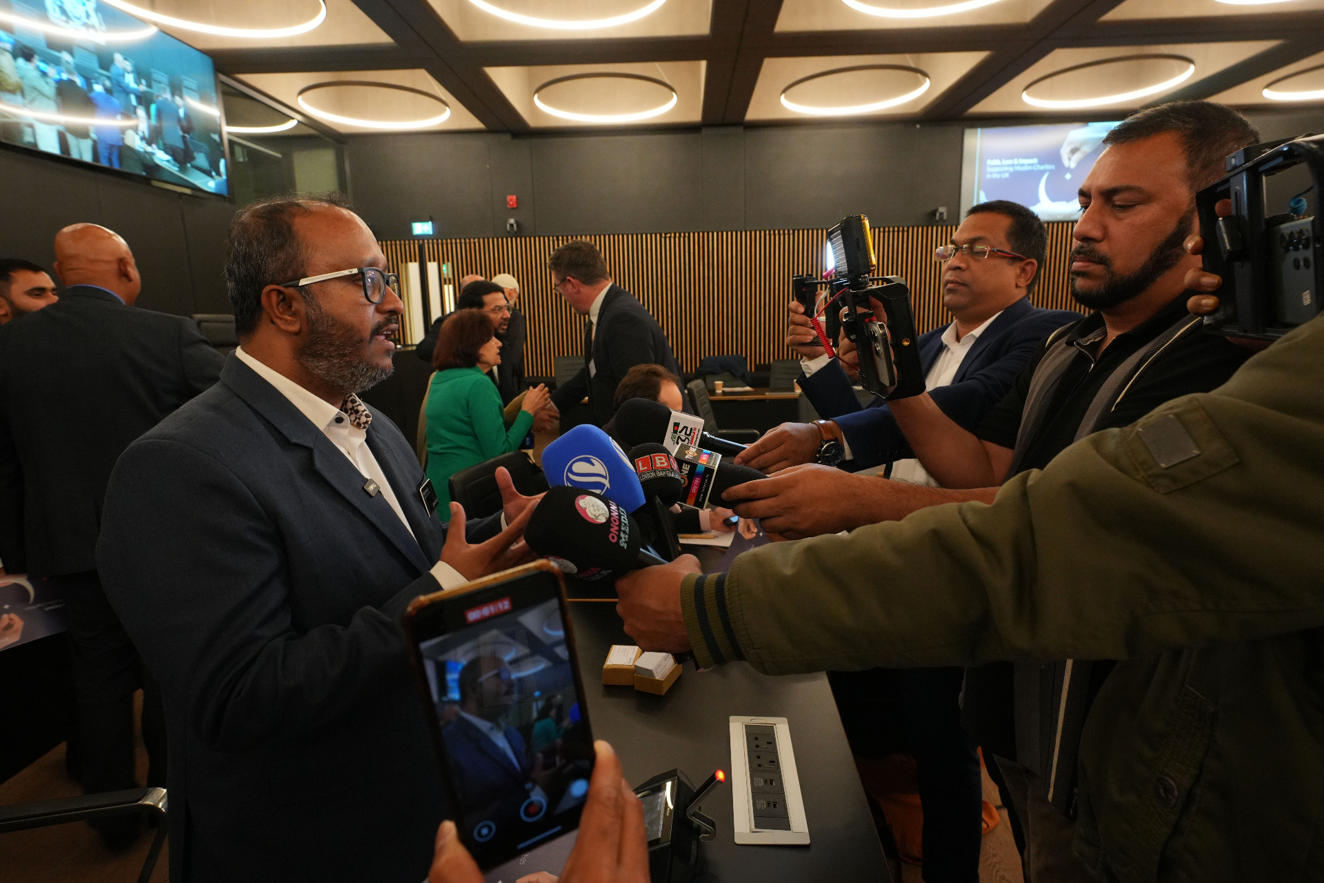 Media interviews at the event