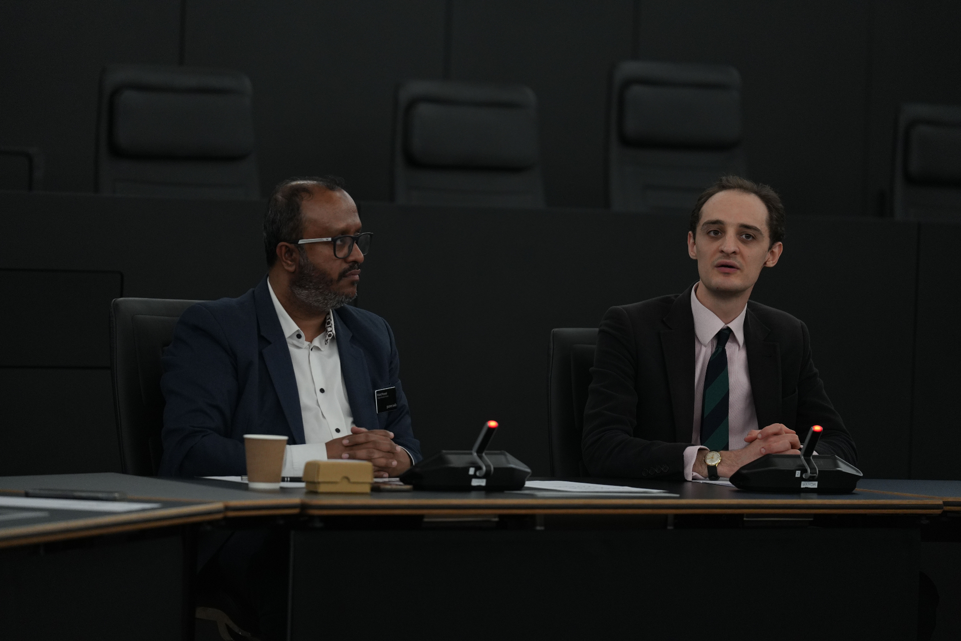 Speakers at the front table