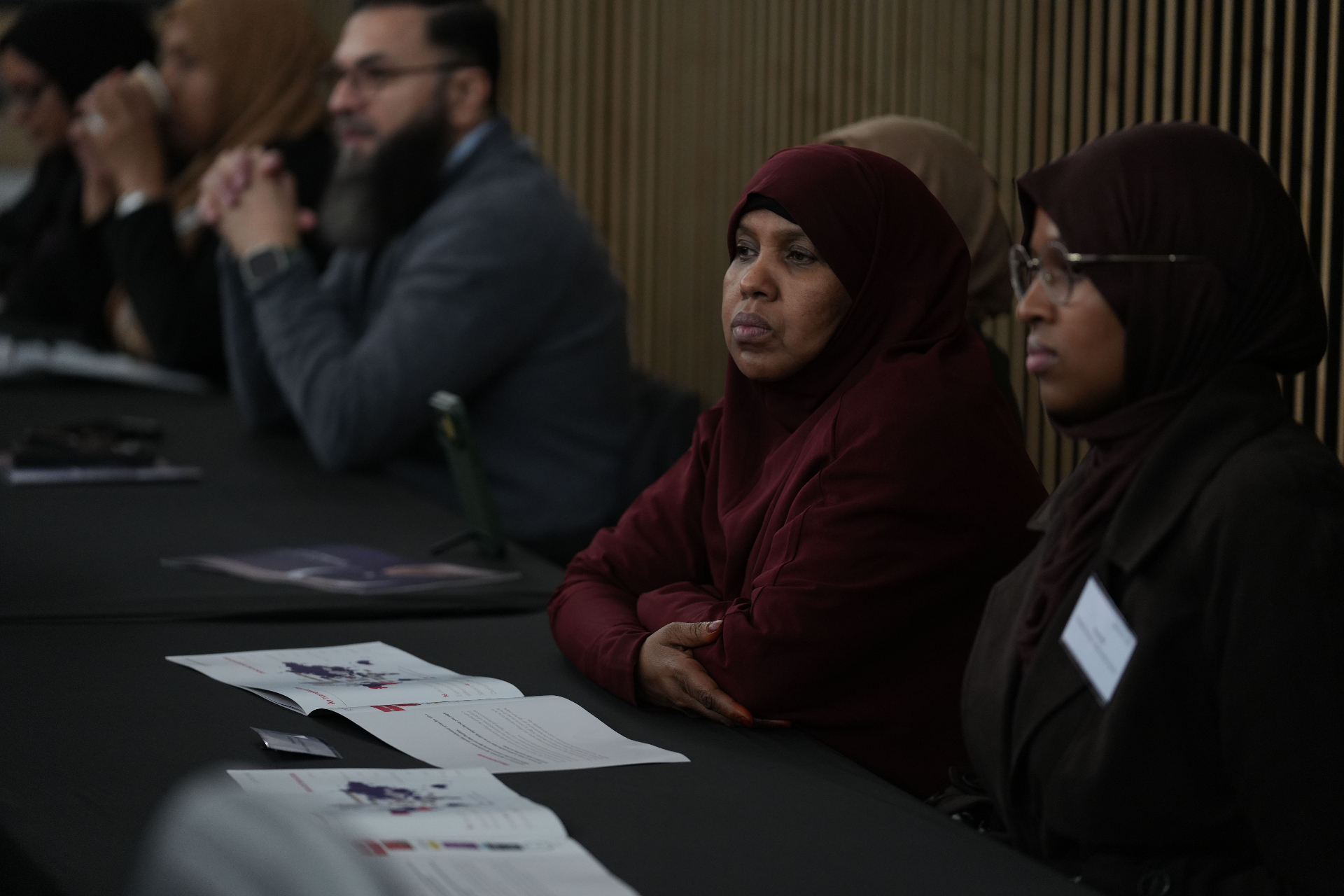 Audience listening closely