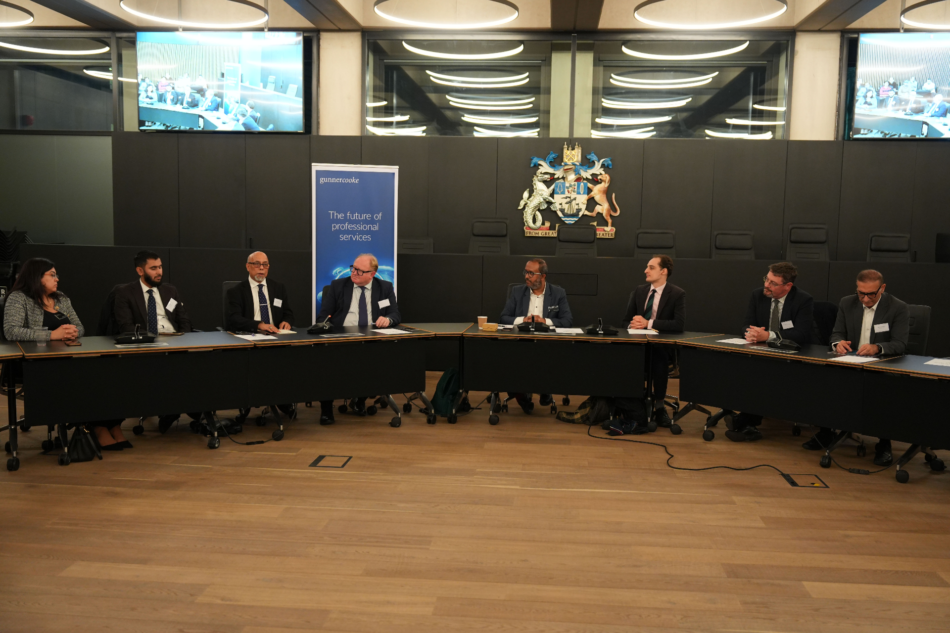 Panel speakers during the session